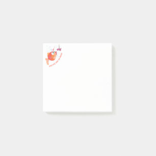 Funny Fish and Worm Love Romantic - Drawing Post-it Notes
