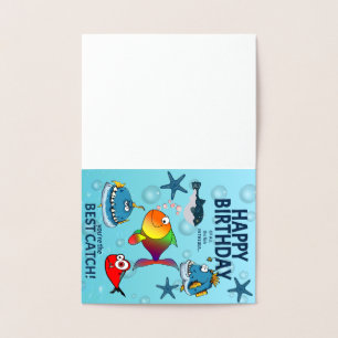 Funny Fish Birthday Foil Card