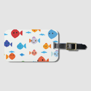funny fish cartoon  luggage tag