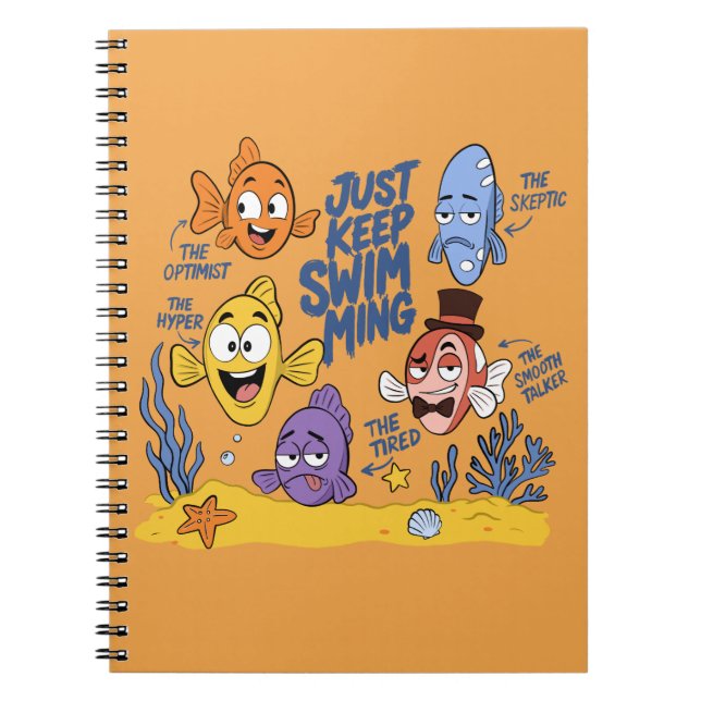 Funny Fish Characters Notebook (Front)