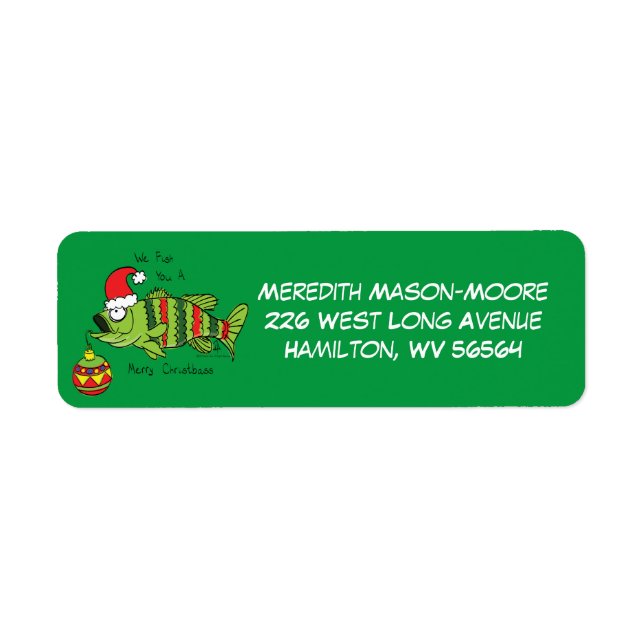 Funny Fish Christmas Bass Fishing Cute Cartoon (Front)