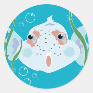 Funny Fish Classic Round Sticker