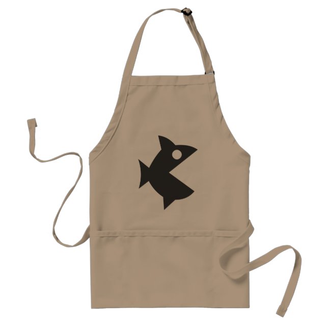 Funny fish food aprons for men | beige (Front)