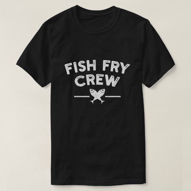 Funny Fish Fry Crew Friday Seafood BBQ T-Shirt (Design Front)