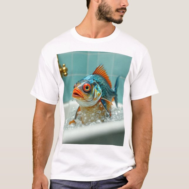 Funny fish in the bath T-Shirt (Front)