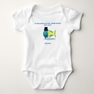 Funny fish joke baby bodysuit