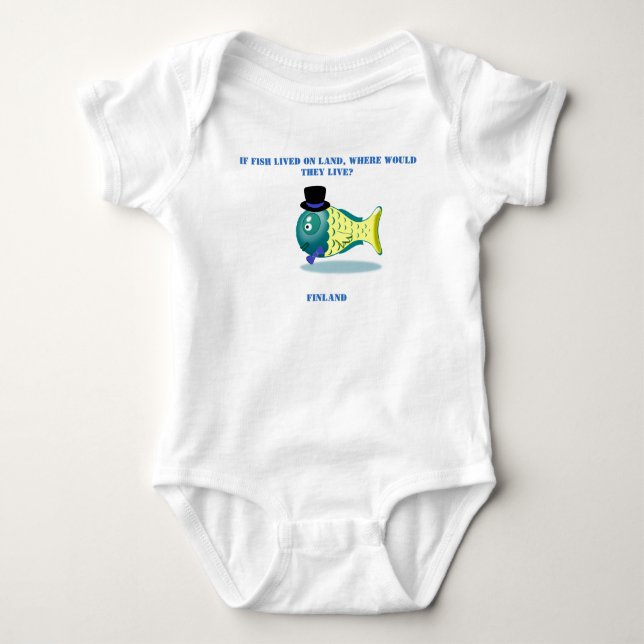 Funny fish joke baby bodysuit (Front)