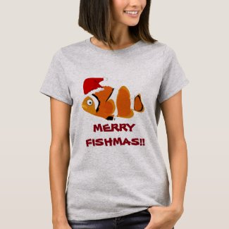 Funny Fish &#39;Merry Fishmas&#39; T-shirt