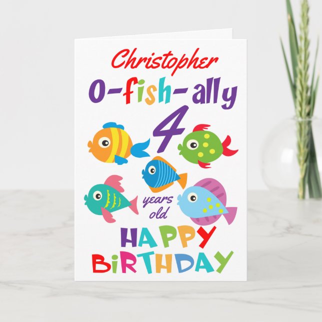 Funny Fish Personalised Any Age Birthday Card (Front)