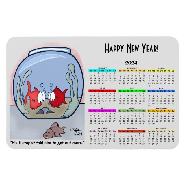 Funny Fish Story 2024 Calendar Photo Magnet (Horizontal)