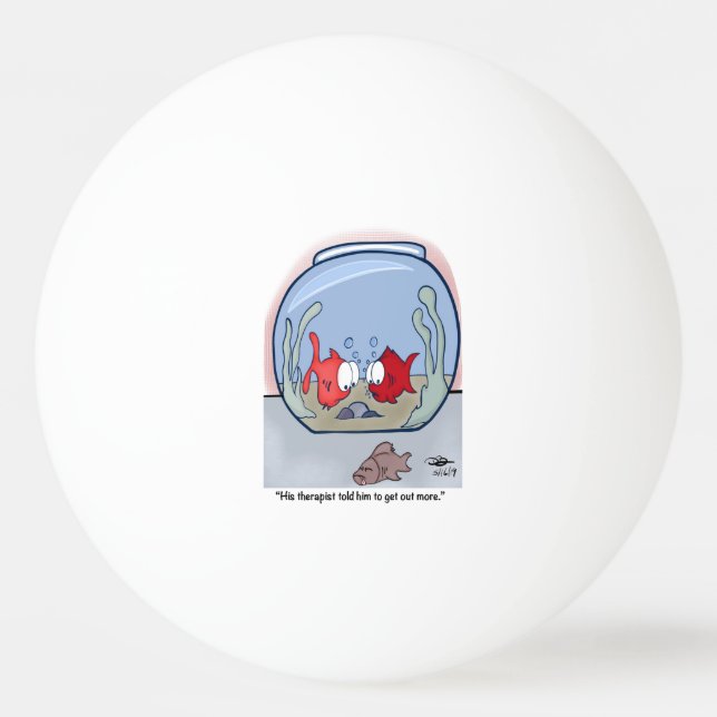 Funny Fish Story Ping Pong Ball (Front)