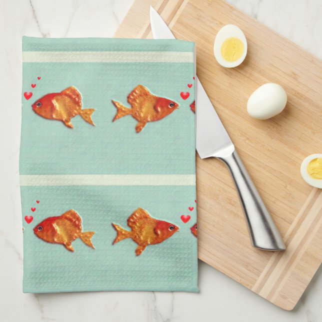 Funny Fish Tea Towel (Quarter Fold)