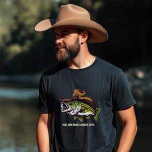Funny-Fish Wearing a Cowboy Hat-T-Shirt T-Shirt