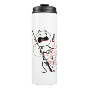 Funny Fisherman Cartoon Design Thermal Tumbler