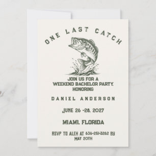 Funny Fisherman Custom Fishing Bachelor Party Invitation
