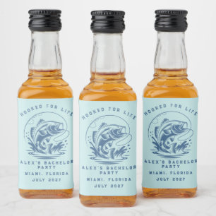 Funny Fisherman Custom Fishing Bachelor Party Liquor Bottle Label
