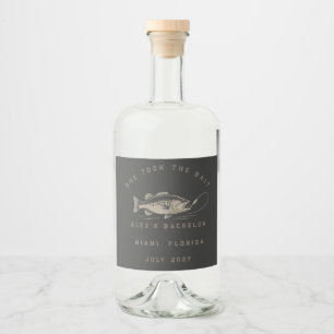 Funny Fisherman Custom Fishing Bachelor Party Liquor Bottle Label