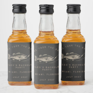 Funny Fisherman Custom Fishing Bachelor Party Liquor Bottle Label