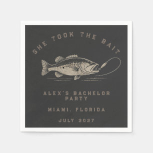 Funny Fisherman Custom Fishing Bachelor Party Napkin