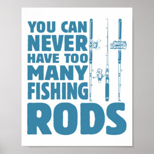 Funny Fisherman Fishing Rods Design Fishing Lovers Poster