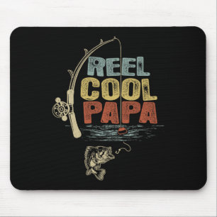 Funny Fisherman Vintage Reel Cool Papa Mouse Mat