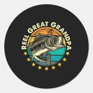 Funny Fishermen Reel Great Grandpa Mens Fishing Gr Classic Round Sticker