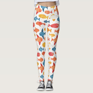 Funny Fishes Colourful Pattern Leggings