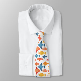 Funny Fishes Colourful Pattern Tie