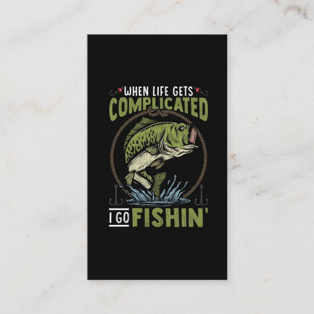 Funny Fishing Addicted Person Hobby Angler Humor Business Card (Front)