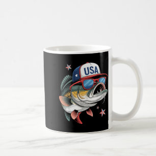 Funny Fishing & Fisherman Gift American Flag Coffee Mug