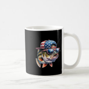 Funny Fishing And Fisherman Gift American Flag Coffee Mug