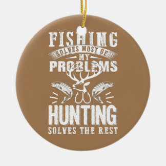 Funny Fishing And Hunting Gift Christmas Humor Ceramic Tree Decoration