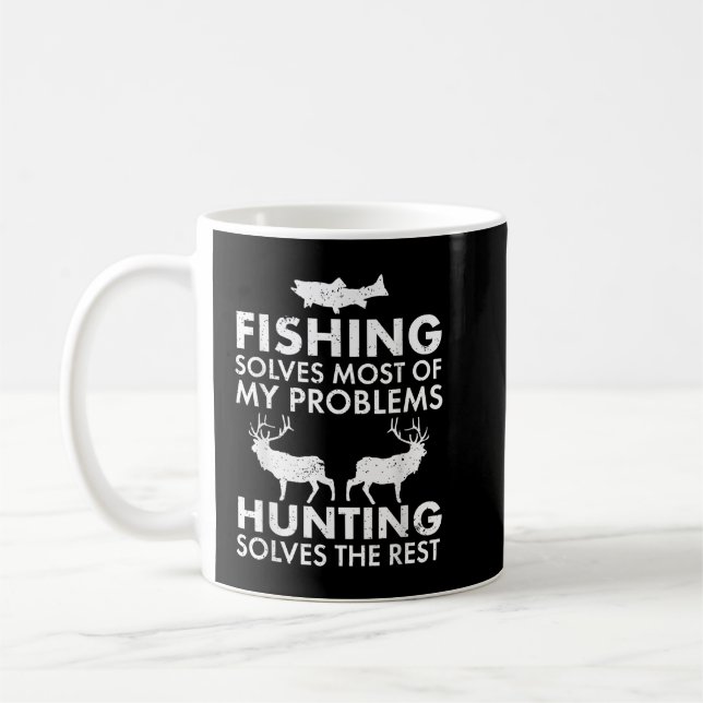 Funny Fishing And Hunting Gift Christmas Humour Hu Coffee Mug (Left)