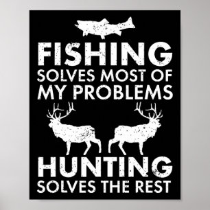 Funny Fishing And Hunting Gift Christmas Humour Hu Poster