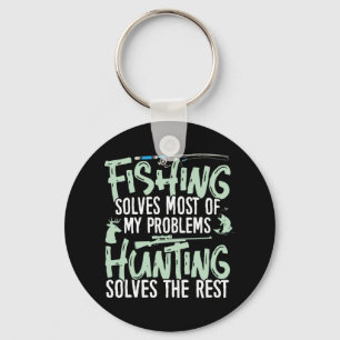 Funny Fishing And Hunting Shirts Fishing Solves My Key Ring