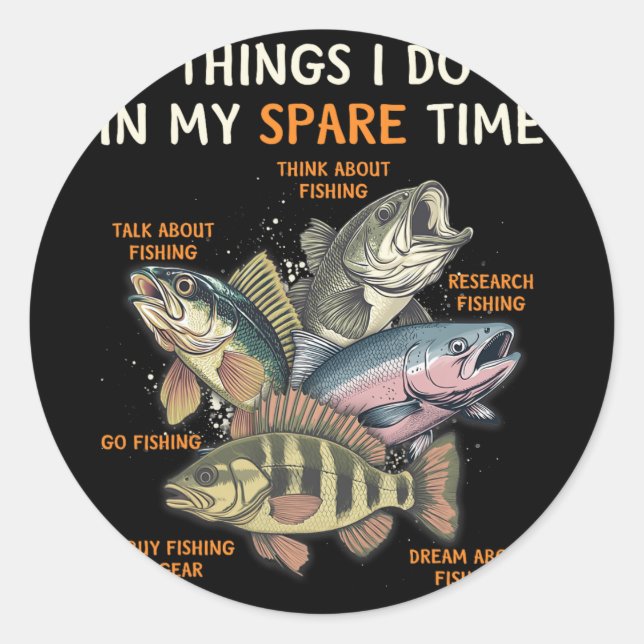 Funny Fishing Apparel For Men1  Classic Round Sticker (Front)