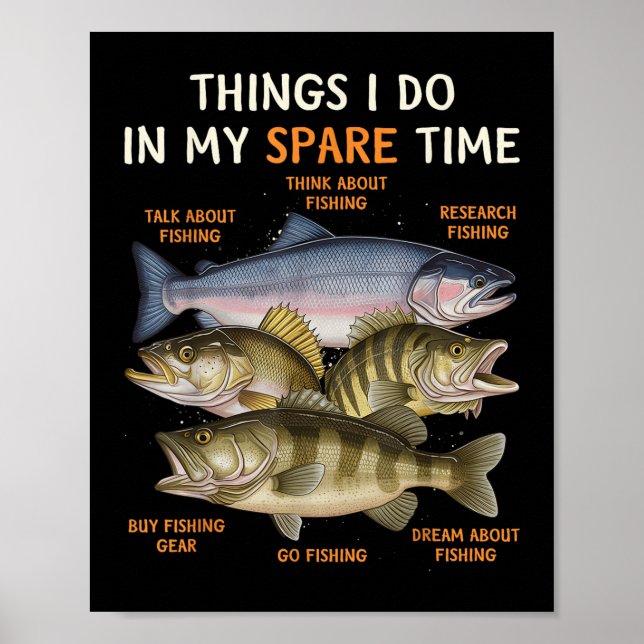 Funny Fishing Apparel For Men, Youth And Boys _ B  Poster (Front)
