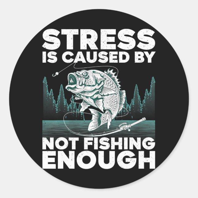 Funny Fishing Bass Fly Fishing Lovers Classic Round Sticker (Front)