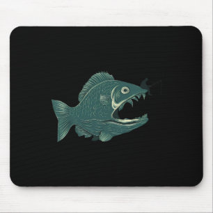 Funny Fishing Big Funny Fish With Fisherman Fishin Mouse Mat