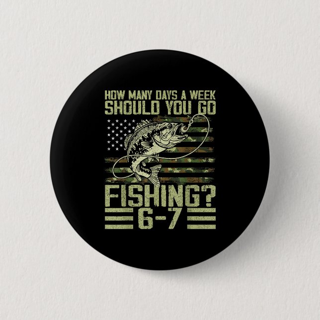 Funny Fishing Boy Teens Kid Camouflage Usa Flag B  6 Cm Round Badge (Front)