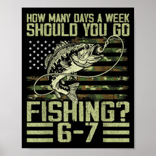 Funny Fishing Boy Teens Kid Camouflage Usa Flag B Poster