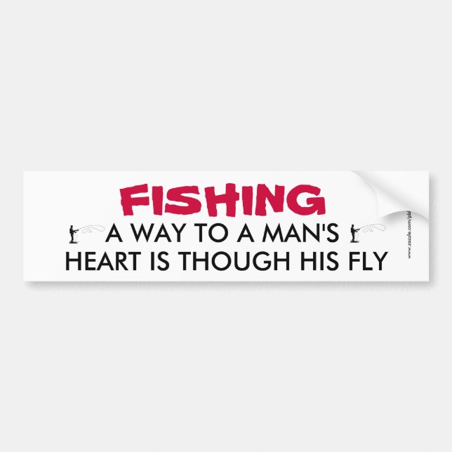 Funny Fishing Bumper Sticker (Front)