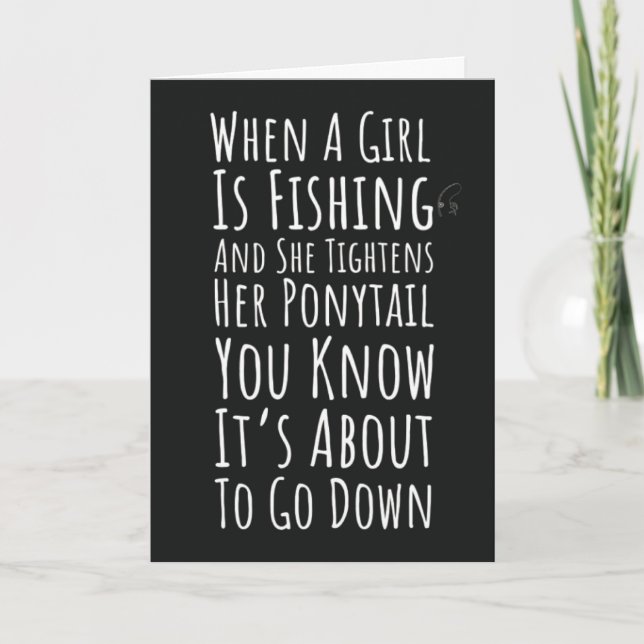 Funny Fishing Cards For Teen Girls Women Her Humor (Front)