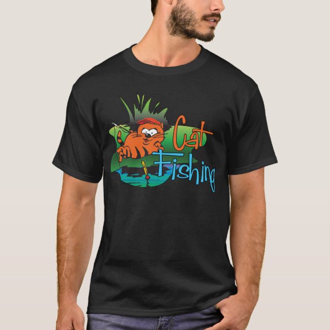 Funny Fishing - Cat Fishing T-Shirt (Front)