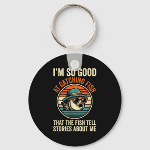 Funny Fishing Catching Fish Vintage Fisherman B Gr Key Ring