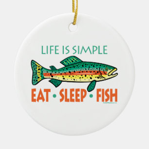 Funny Fishing Ceramic Tree Decoration