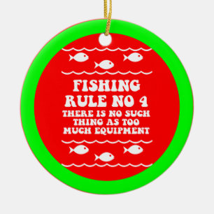 Funny fishing ceramic tree decoration