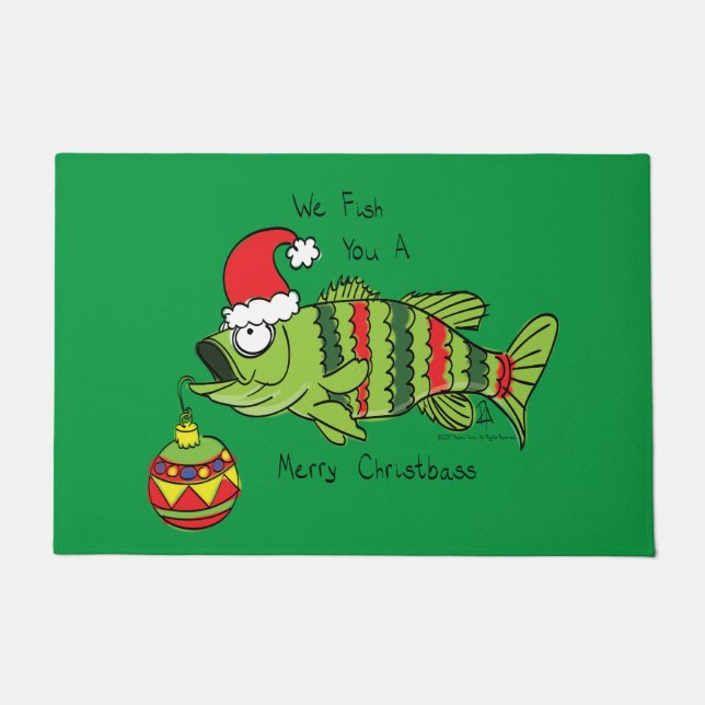 Funny Fishing Christmas Doormat (Front)