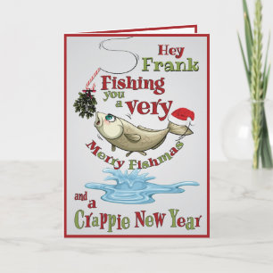 Funny Fishing Christmas - Merry Fishmas Mistletoe Holiday Card