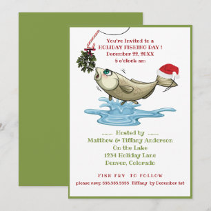 Funny Fishing Christmas Party Invitation